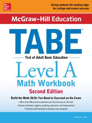 cover image of McGraw-Hill Education TABE Level A Math Workbook